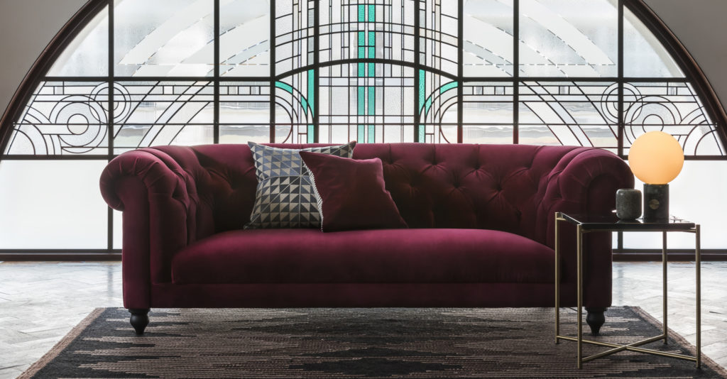 The Fitzrovia Sofa in fuchsia 