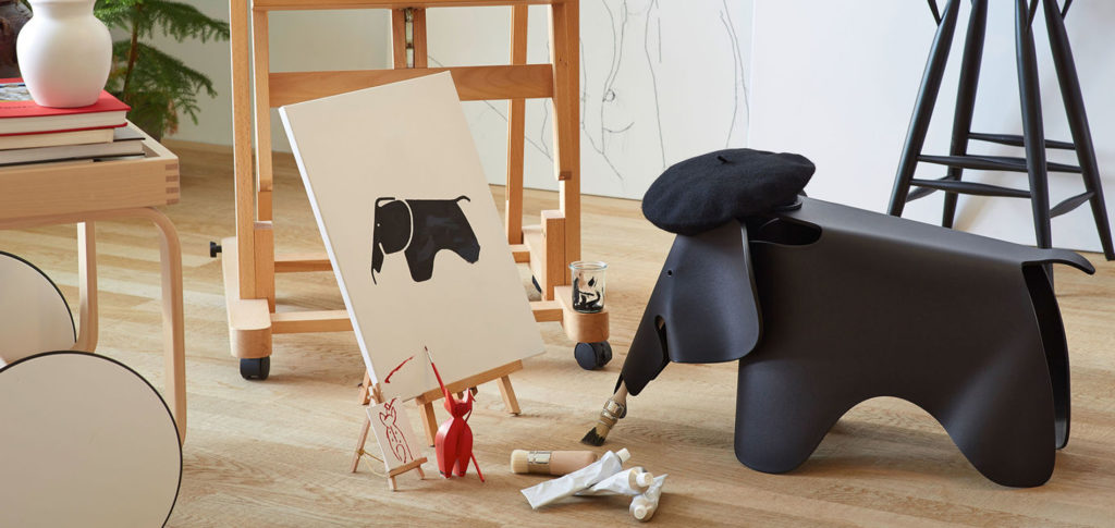 Eames Elephant with a Girard Wooden Doll | Image courtesy of Vitra