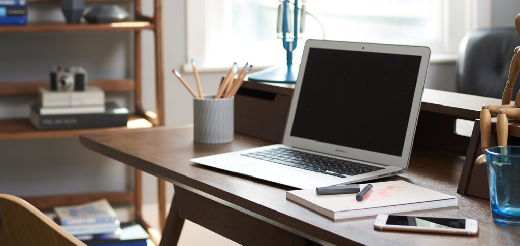 Laptop on a desk