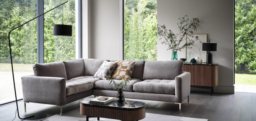 Eton Grey Corner Sofa Living Room Idea