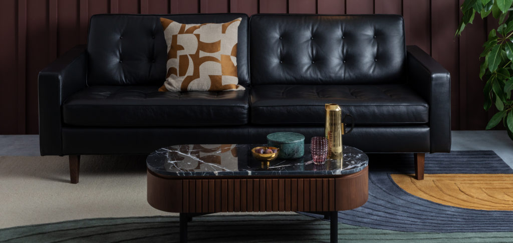 Hepburn black sofa living room idea