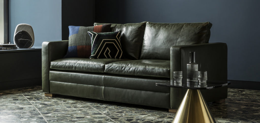 Palermo black leather sofa