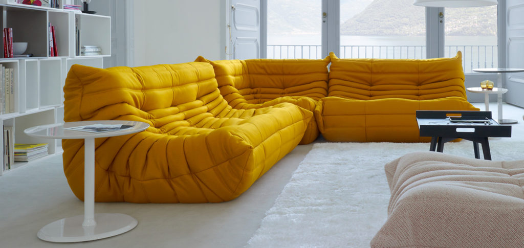 Togo Corner Sofa in bright yellow