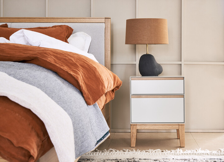 Lars Bedside Table & Hebe Table Lamp